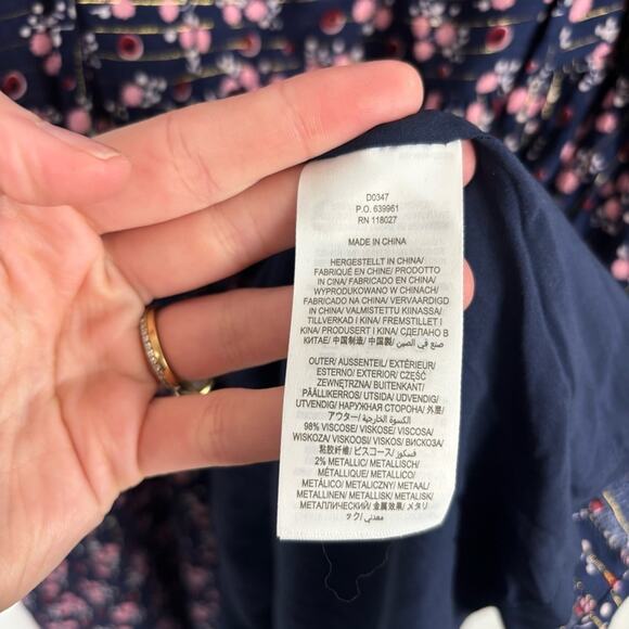 NWT Boden Metallic Frill Long Sleeve Dress 12 US - Picture 9 of 10